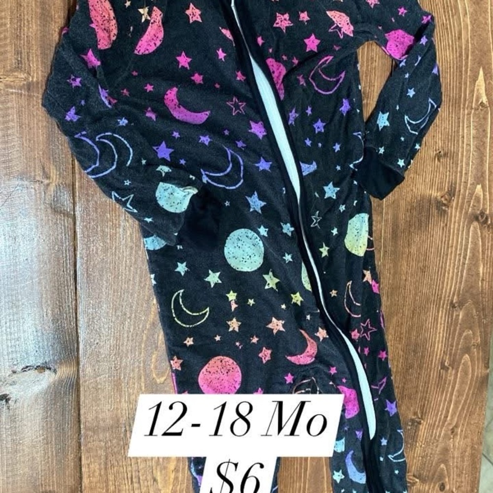 Black Onesie with Colorful Celestial Print